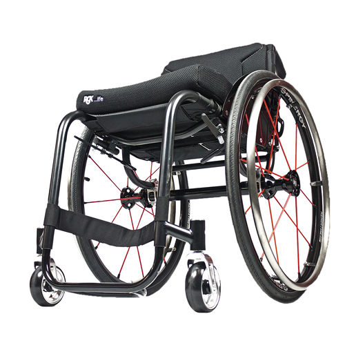 Sedia a rotelle attiva - Hi Lite - Sunrise Medical - da esterno / con poggiagambe / nera