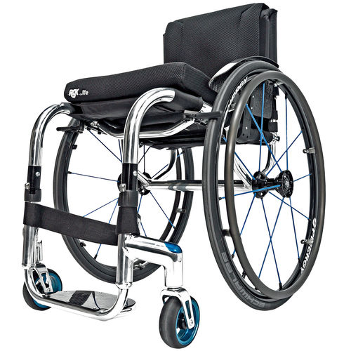 Sedia a rotelle attiva - Tiga FX - Sunrise Medical - da esterno / pieghevole / con poggiagambe