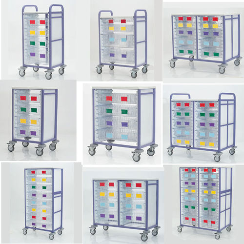 Carrello di trasporto - Medstor GmbH - con cestello / modulare / con struttura aperta