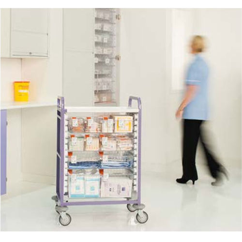 Carrello di distribuzione di farmaci - MH3166 - Medstor GmbH - con piano di appoggio