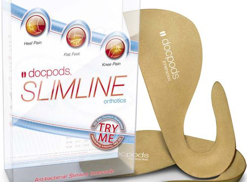 Soletta 3/4 ortopedica con cuscinetti per tallone - Slimline - Docpods - con supporto per arco longitudinale / per adulti