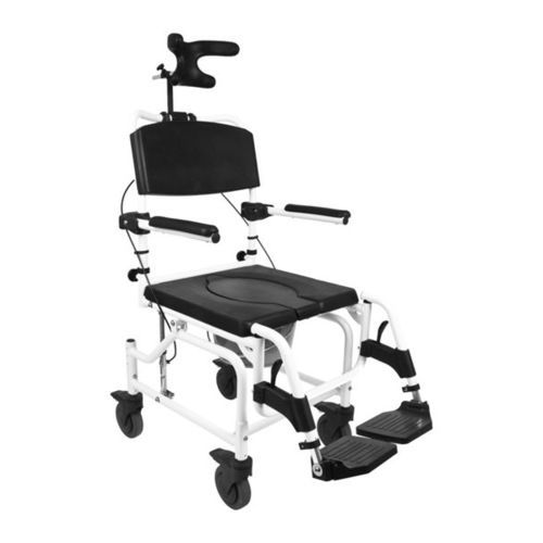 Sedia da doccia con schienale alto - 302024 - Mobilex A/S  - con braccioli / con rotelle / con poggiapiedi