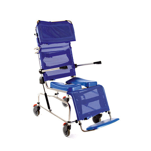 Sedia da doccia con schienale alto - 981/TIS/PVCG - Care & Independence - con braccioli / con rotelle / con poggiapiedi