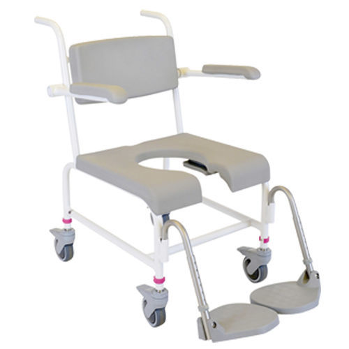 Sedia da doccia con braccioli - M2 STANDARD - HMN - con rotelle / con apertura igienica / con schienale