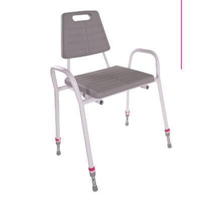 Sgabello da doccia con braccioli - 31200 series - HMN - con schienale / ad altezza regolabile / in plastica