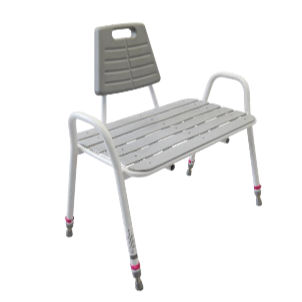 Sgabello da doccia con braccioli - 310145-2 - HMN - con schienale / ad altezza regolabile / bariatrico