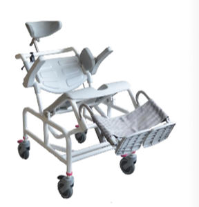 Sedia da doccia con braccioli - GAS-TIP - HMN - con rotelle / con poggiapiedi / con apertura igienica