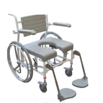 Sedia da doccia con braccioli - M2 - HMN - con rotelle / con poggiapiedi / con apertura igienica