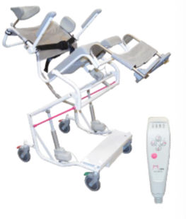 Sedia da doccia con braccioli - M2 MULTI-TIP BIG - HMN - con rotelle / con poggiapiedi / con apertura igienica