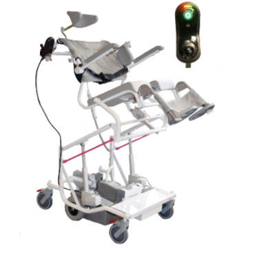 Sedia da doccia con braccioli - 310809 - HMN - con rotelle / con poggiapiedi / con apertura igienica