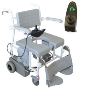 Sedia da doccia con braccioli - 310274 - HMN - con rotelle / con poggiapiedi / con apertura igienica