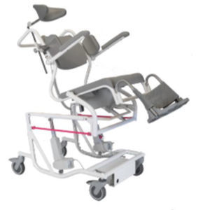 Sedia da doccia con braccioli - 310803-B - HMN - con rotelle / con poggiapiedi / con apertura igienica