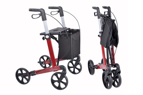 Deambulatore rollator a 4 ruote - Server - Rehasense Europe - con cestello / con sedile / ad altezza regolabile