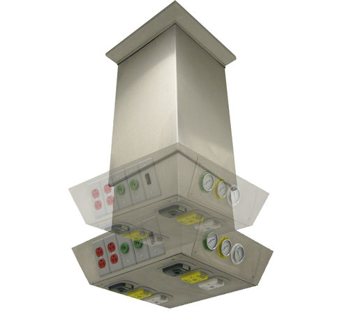 Colonnina di distribuzione a soffitto - Arigmed - per terapia intensiva / fisso / ad altezza regolabile