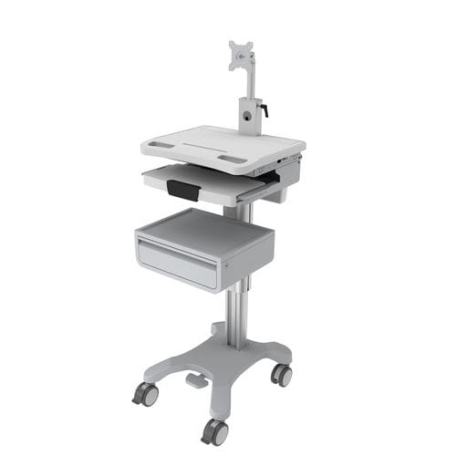 Carrello informatico ad altezza regolabile - BA-003FT - Rollsys - con cassetti