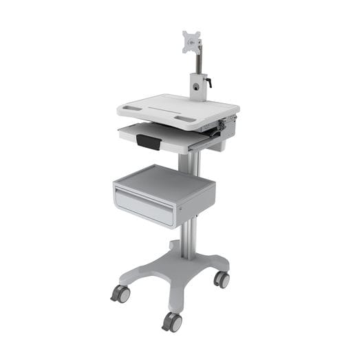 Carrello informatico ad altezza regolabile - BA-003T - Rollsys - con cassetti