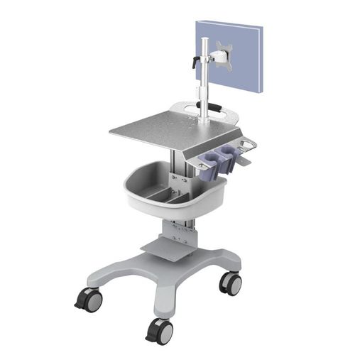 Carrello per ecografi - UC-UF-760AG - Rollsys - medico / in alluminio anodizzato / con vaschetta