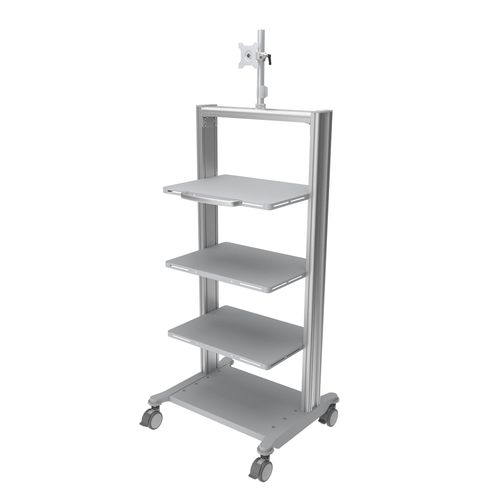 Carrello medico - PE-A001M - Rollsys - per endoscopio / in alluminio / in metallo