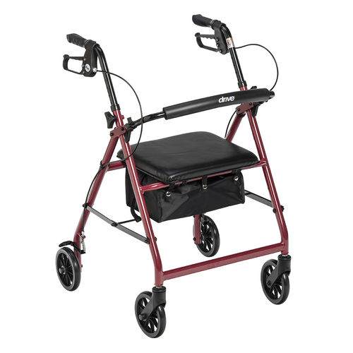 Deambulatore rollator a 4 ruote - R726BK - Drive DeVilbiss USA - telaio in alluminio / con sedile / ad altezza regolabile