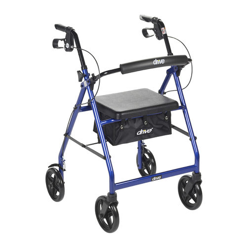 Deambulatore rollator a 4 ruote - R728BL - Drive DeVilbiss USA - telaio in alluminio / con sedile / ad altezza regolabile