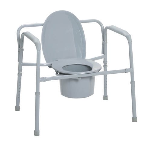 Sedia da toilette bariatrica - 11117N-1 - Drive DeVilbiss USA - con schienale alto / con braccioli / con secchio