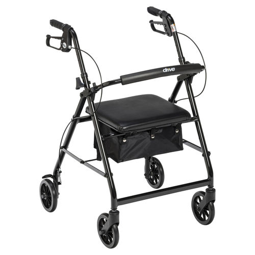 Deambulatore rollator a 4 ruote - R726BK - Drive DeVilbiss USA - telaio in alluminio / con sedile / ad altezza regolabile