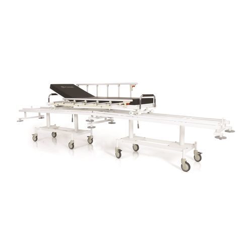 Barella con carrello di trasferimento - P-SD-013 - PROMEK - manuale / con schienale regolabile / 2 sezioni