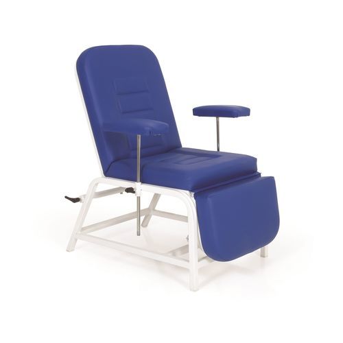 Poltrona per prelievo di sangue manuale - P-KL-003 - PROMEK - a 3 sezioni / con poggiapiedi / con braccioli