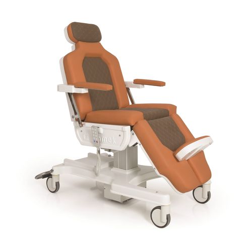 Poltrona per prelievo di sangue elettrica - P-KL-008 - PROMEK - a 4 sezioni / con rotelle / ad altezza regolabile