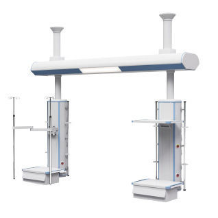 Trave tecnica a soffitto - DT100E-E - Shanghai PAX Medical Instrument - per terapia intensiva / con ripiani / con colonne
