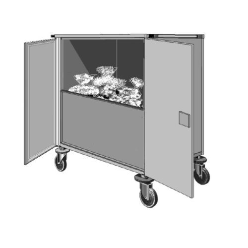 Carrello medico - WZ-91BCB - SMS spółka z o.o. - di trasporto / in acciaio inossidabile / con ripiano