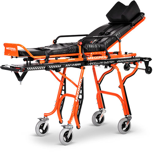 Barella con carrello da trasporto - Sanero - Medirol - di emergenza / pneumatica / pieghevole