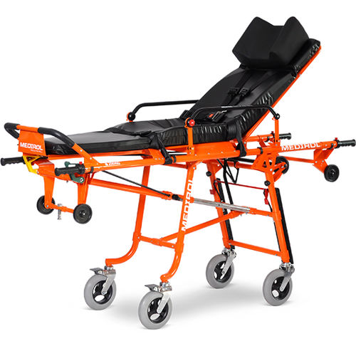 Barella con carrello da trasporto - Contero - Medirol - di emergenza / pneumatica / pieghevole