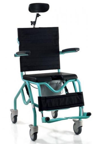 Sedia da doccia con braccioli - GR312 - Nuova Blandino - con rotelle / con poggiapiedi / con secchio