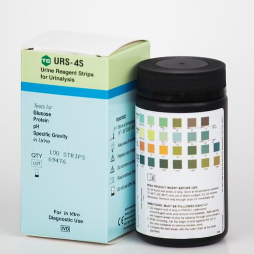 Striscia analitica di infezione delle vie urinarie - URS-4S-100 - Teco Diagnostics - per glicosuria / per proteinuria / di urina