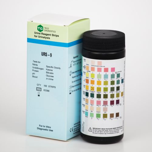 Striscia analitica di infezione delle vie urinarie - URS-9-100 - Teco Diagnostics - per analisi di urina / per glicosuria / per cetonuria