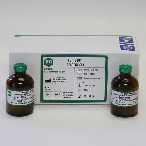 Kit di reagenti in soluzione - A560-400 - Teco Diagnostics - per chimica clinica / in polvere / di aspartato aminotransferasi