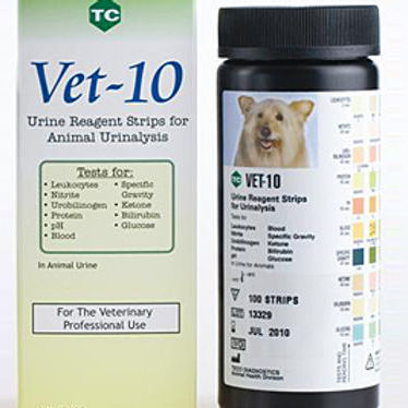 Striscia analitica veterinaria - VET-10 - Teco Diagnostics - per analisi di urina / per animali / di pH