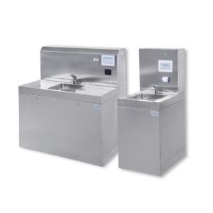 Sistema di lavaggio delle mani 1 postazione - WWS series - Zirbus technology - a pavimento / in acciaio inossidabile / automatico