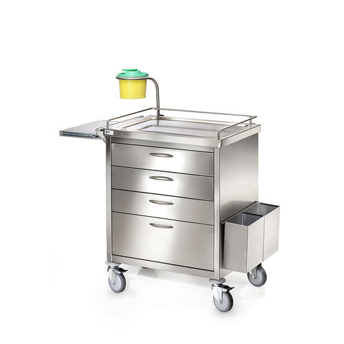 Carrello medico - D-23-1 - DEMERTZI M & Co - per farmaci / in acciaio inossidabile / con cestello per rifiuti