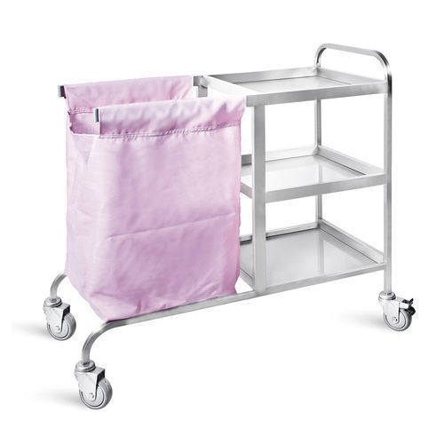 Carrello portabiancheria per sacchi puliti - D-58 - DEMERTZI M & Co - medico / 3 ripiani / 1 sacco