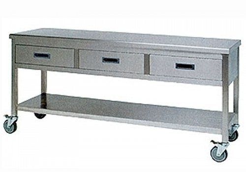 Tavolo da lavoro - D10-98 - DEMERTZI M & Co - rettangolare / in acciaio inossidabile / con cassetti
