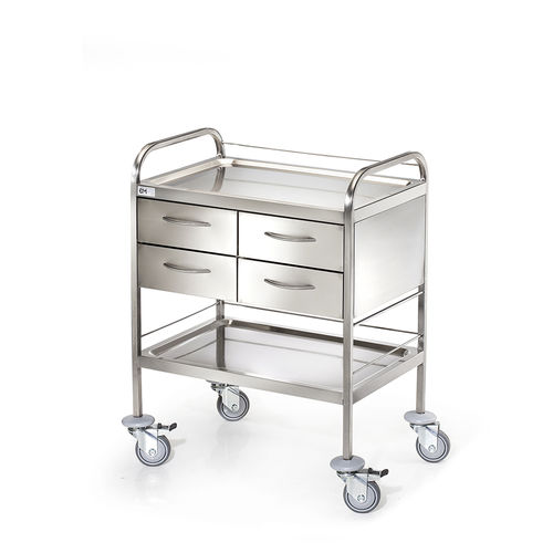 Carrello medico - D-24 - DEMERTZI M & Co - portamedicinali / per trattamenti / in acciaio inossidabile