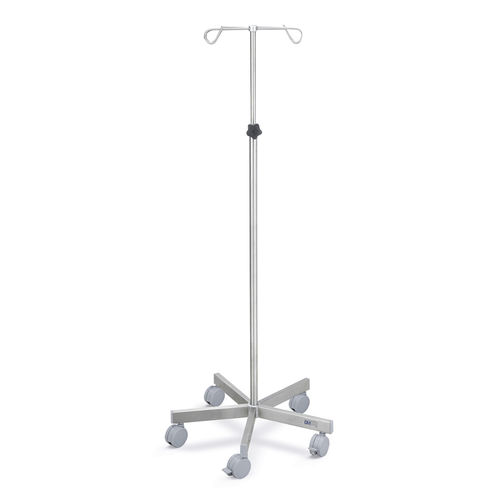 Asta portaflebo con rotelle - D-70 - DEMERTZI M & Co - 4 ganci / 2 ganci / ad altezza regolabile