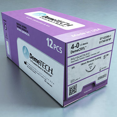 Filo di sutura assorbibile - DemeCRYL™ - Demetech - per chirurgia oftalmica