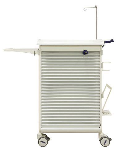 Carrello per trattamenti - Nursing trolley - MATTTEO - con asta portaflebo / modulare