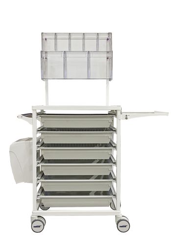 Carrello per uso generale - Nursing trolley - MATTTEO - per trattamenti / 6 ripiani / con piano di appoggio