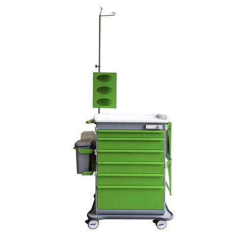 Carrello per trattamenti - MATTTEO - con cassetti / con asta portaflebo / con contenitore laterale