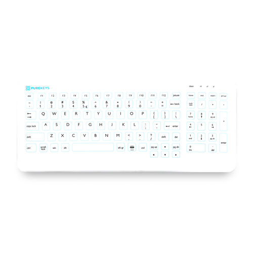 Tastiera medicale con tastierino numerico - Compact - Purekeys - in silicone / USB / impermeabile