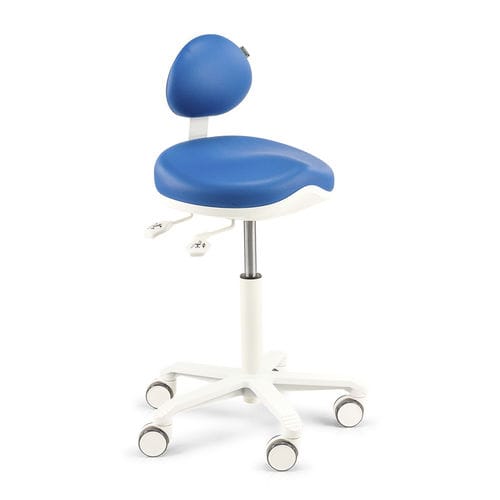 Sgabello per clinica odontoiatrica - Apical - Score BV - ad altezza regolabile / a forma di sella / blu
